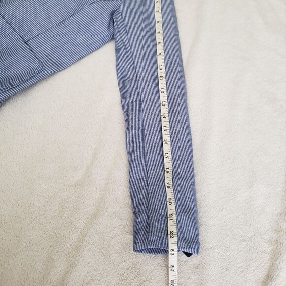 Gap The Academy Blazer Chambray Striped Linen in Blue White size 0 - Picture 14 of 14
